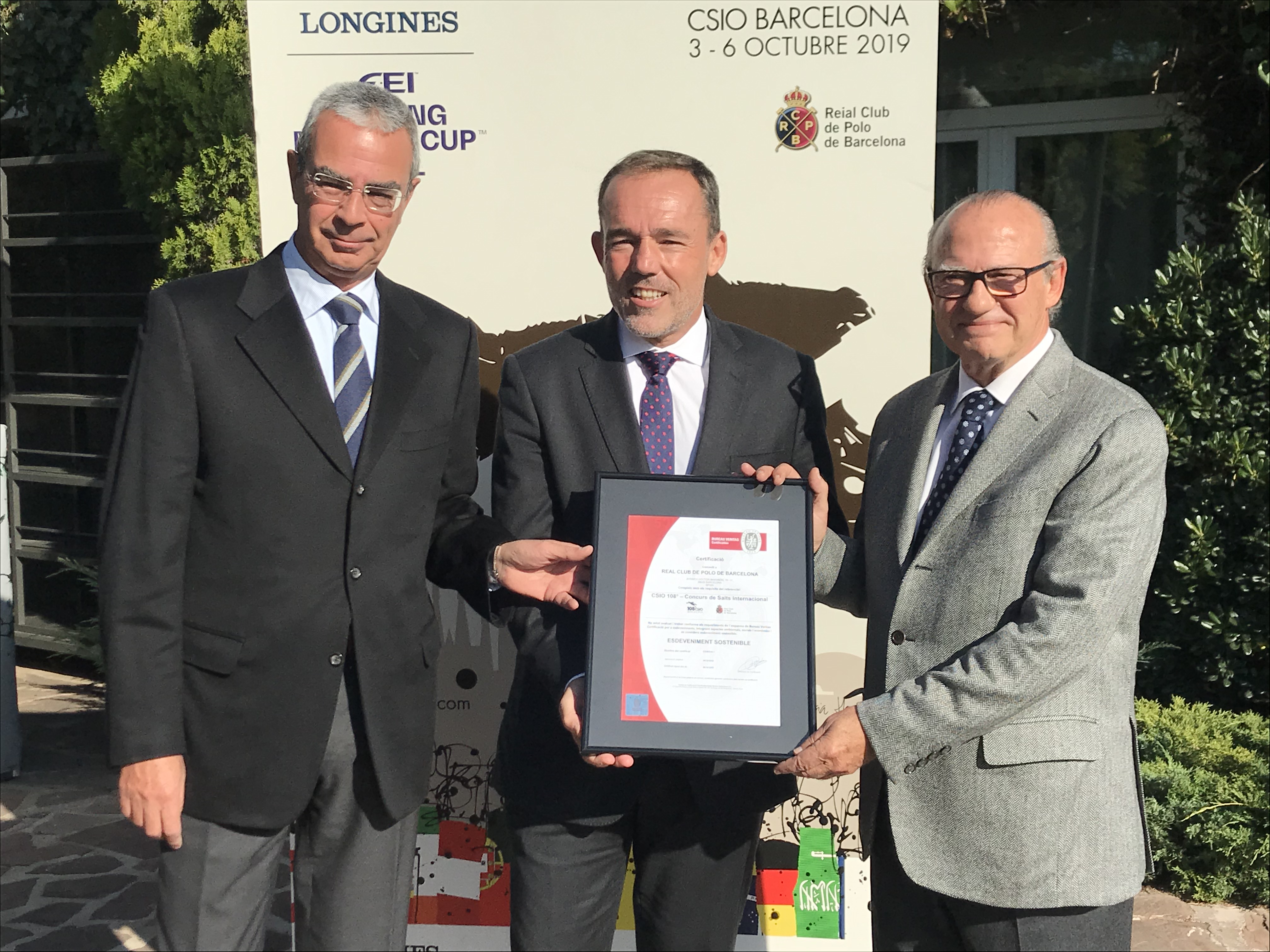 CSIO Barcelona 2019 recibe el certificado como Evento Sostenible 